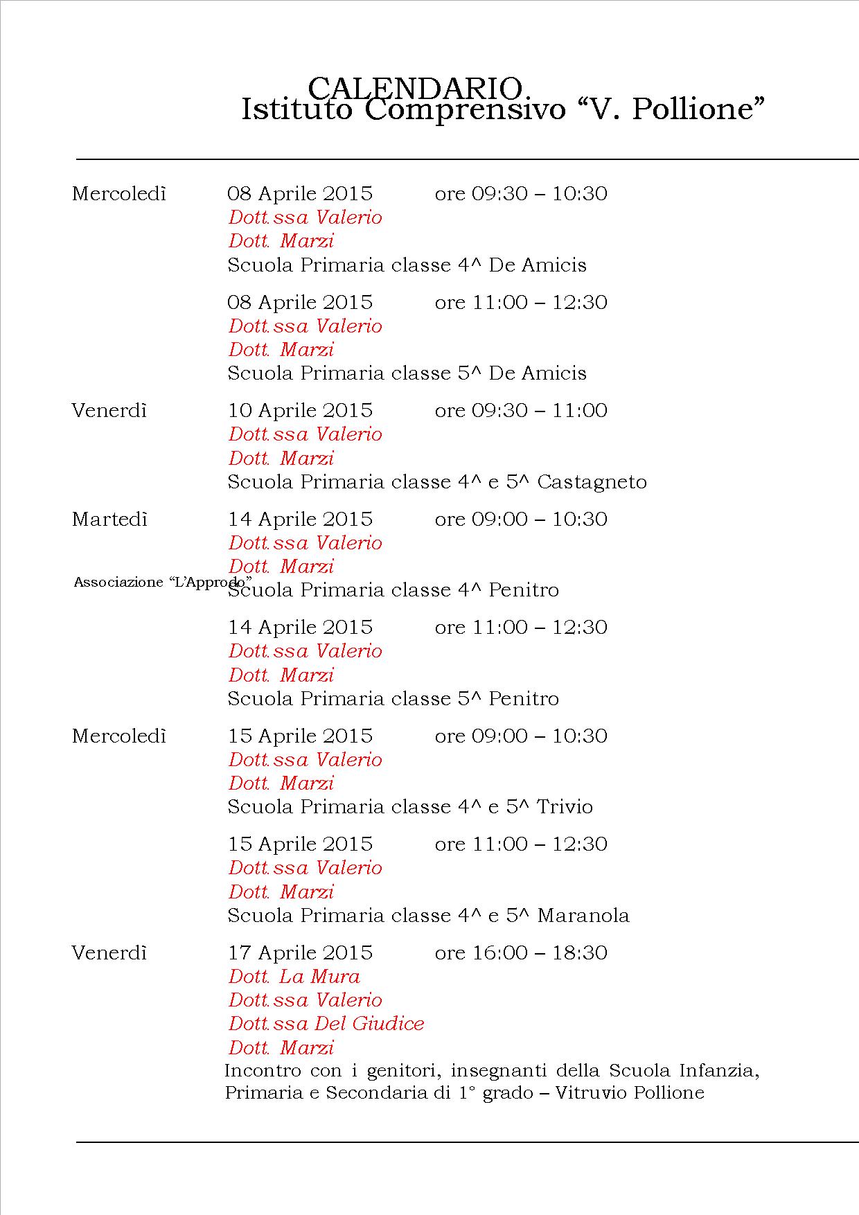 calendario aluimentazione